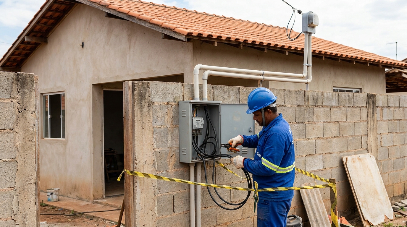 Eletricista instalando padrao de energia em Presidente Prudente‑SP