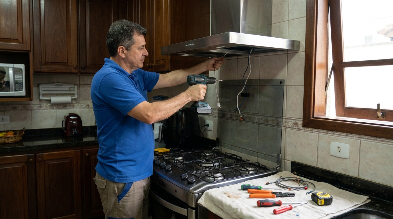 Instalacao de coifa e exaustor residencial em Presidente Prudente‑SP