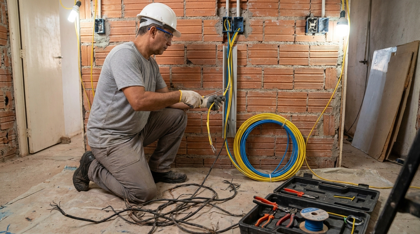 Troca de fiacao eletrica residencial em Presidente Prudente‑SP